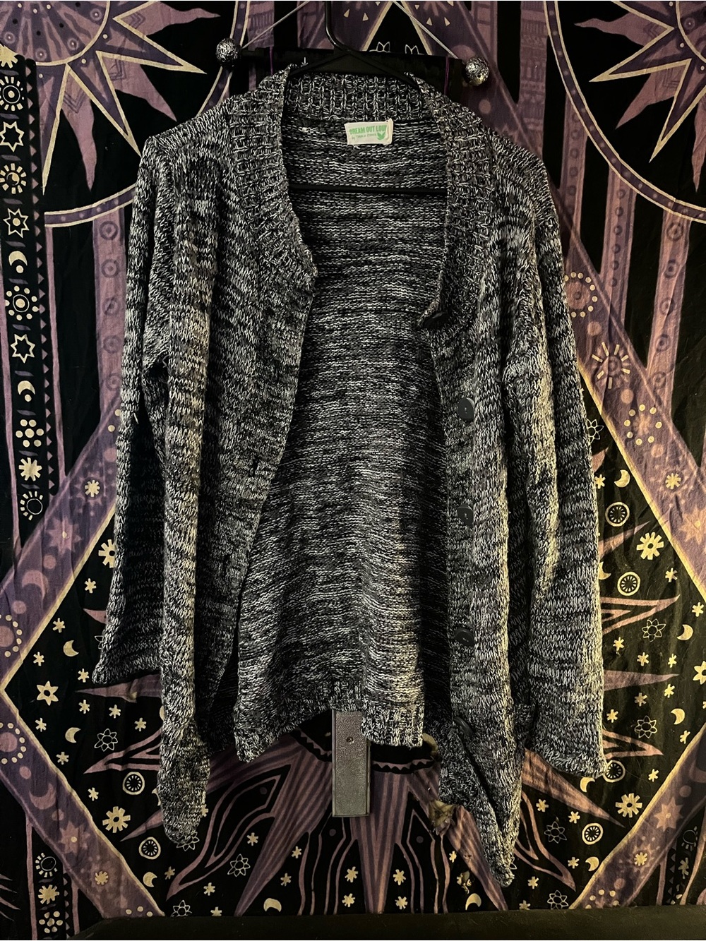 Gray Open-Front Knit Women's Sweater Cardigan